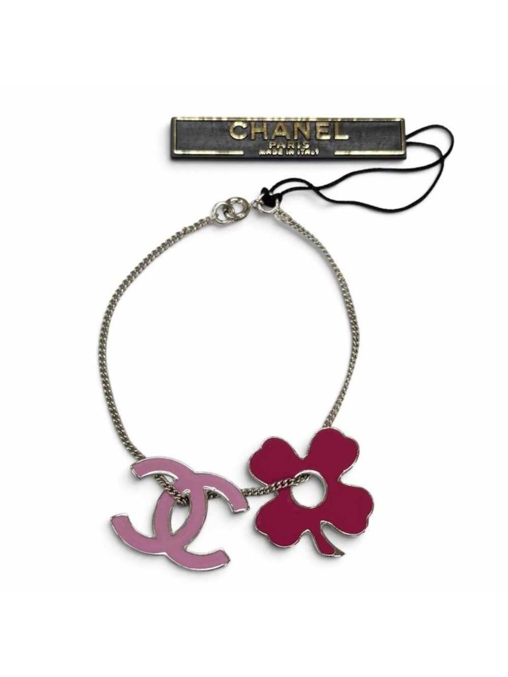 Chanel 04P CC Logo Clover Bracelet Pink Purple